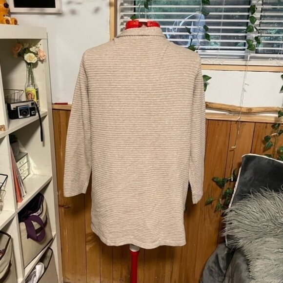 Cyrus Tan Ribbed Open Front Cardigan Long Sleeve 1X NWT - Picture 7 of 8